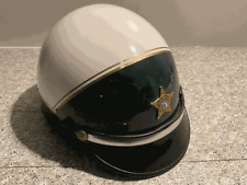 Vintage Super Seer Police Motorcycle Helmet Size S/M w Badge Broward County FLA picture