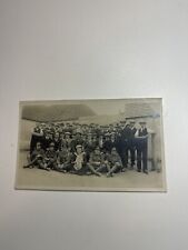 1910s WWI Real Photo RPPC Postcard MILITARY Group Of People Holding A Rabbit picture