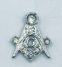 VTG Masonic Square & Compass Mason Sterling Silver Screw Back Pin picture
