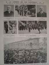 Printed photo wine growers demonstration Montpellier France 1907 picture