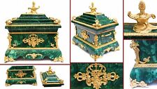 French Malachite Marriage Casket Ormolu Box picture