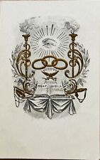 Odd Fellows Mystery Symbols Embossed Gold Gilded Antique Postcard c1910 picture