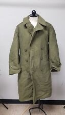 Vintage 50s Men’s Military OG 107 Overcoat Trench Coat Belted Size Small Short picture