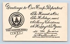1927 Seasons Greetings From United States Department Of Agriculture Card Insert picture