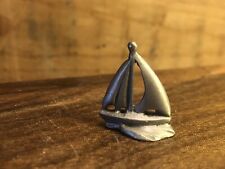 Small teeny Tiny Pewter Sailboat, Fantastic Mini, Stamped & handmade picture