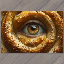 POSTCARD Eye Roll Pun Eye in a Baked Roll Crazy Surreal Weird Strange Unusual picture