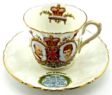 FOLEY CHINA KING EDWARD VII QUEEN ALEXANDRA CORONATION 1902 TEACUP AND SAUCER picture