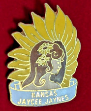 Kansas Jaycee Jaynes Enameled Lapel Pin for Hat or Vest - Late 1970's picture