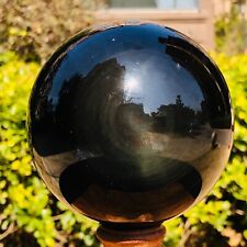 2.64LB Natural Silver Black Obsidian Sphere Quartz Crystal Ball Healing picture