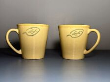 Set of 2 Earthenware Pier 1 Exclusive Discontinued Italia Leaf Mug *VERY GOOD* picture
