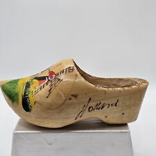 Vintage Dutch Wooden Shoe Hand Painted With Windmill picture