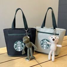 New Starbucks Version Canvas Bag Lunch box Bags Work Tote Bags W/pendant Gift picture
