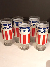 Vintage Retro Bicentennial Tea Glasses Footed picture