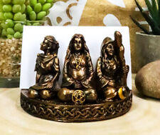 Ebros Triple Moon Goddess Maiden Mother Crone Pentagram Business Card Holder picture