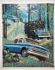 1963 Ford Fleetside Pickup C80 Chassis Cab Suburban Print Ad Man Cave Poster 60s picture