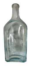 Aqua Blue Glass Bottle Ed Pinaud Paris Perfume Tonic Empty Embossed VTG 6