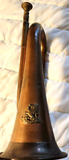 ANTIQUE EUROPEAN MILITARY BUGLE with LION CREST picture