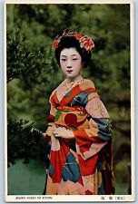 Japan Postcard Geisha Kimono Maiko Girls Of Kyoto c1910's Posted Antique picture