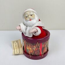 Vintage Christmas Santa Claus Wind Up Musical Animated Drum Decor picture