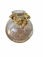 Stunning Jay Strongwater Gold Bronze blush floral Crystal vase Signed picture
