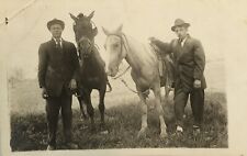 Postcard RPPC Horses With Saddle Riders Standing In Suite picture