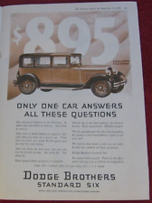 Original 1928 Dodge Brothers Standard Six 4 Door Sedan Magazine Car Ad~yp picture