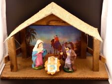 Vintage Christmas Nativity Creche Manger Joseph, Mary and Baby Jesus Japan Set picture