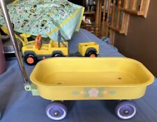 HALLMARK SPRING YELLOW WAGON - PURPLE WHEELS - 12.5 INCHES X 7.5 INCHES X 5 INCH picture