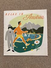 Vintage Travel Guide RELAX IN AUSTRIA Illustrations 1950s TOURISM Map Outdoors picture