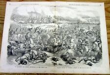 1852 illustrated newspaper w a large poster-like display of BATTLE OF WATERLOO  picture