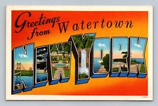 Greetings from Watertown New York Large Letter Postcard picture