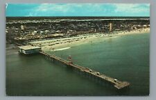 Daytona Beach Florida Main St. Pier Beach Aerial View Vintage Postcard picture
