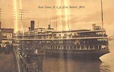 DETROIT Michigan postcard steamer ship Eastern States at dock 1909 picture