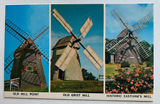 c1960s MA Postcard Cape Cod Windmills Eastham Harwich Chatham vintage multi-view picture