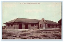 c1910's C. B. & Q. Depot Train Station Holdrege Nebraska NE Antique Postcard picture
