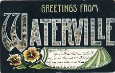 WATERVILLE ME-Greetings From Waterville Many Faces and Flowers Postcard-udb-1907 picture
