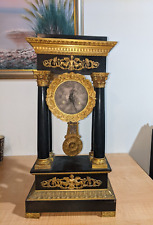 FRENCH EMPIRE PORTICO MANTEL GUILT BRONZE CLOCK ANTIQUE MEDAILLE D'OR PONS 1827 picture