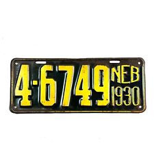 Nebraska 1930 License Plate - Blue Back Ground with Yellow Lettering  (4-6749) picture