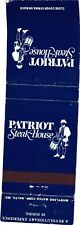 Patriot Steak House, Man Playing Drums Logo, Restaurant, Vintage Matchbook Cover picture