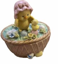 Easter Duck Napcoware Vintage Fine Porcelain Trinket Box EUC picture