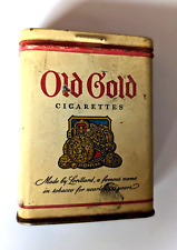 Vintage Old Gold Tobacco Metal Cigarette Case w/Match Striker  picture