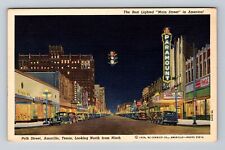 Amarillo TX-Texas, Main Street, Polk Street, Antique, Vintage Postcard picture