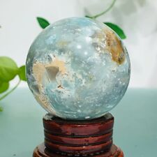 326g Natural Caribbean Stone Quartz Sphere Crystal Ball Healing Decoration picture