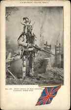 Stony Indian Native Americana Gun Canadian NW Flag c1910 SCARCE Postcard picture