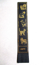 Leather BOOKMARK CATS Persian Siamese Short Haired Tabby Cat Manx Black Unused picture