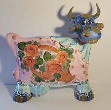 Large Turov Art Ceramics Limited Edition Handpainted Cow ~ 15