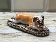 Vintage Basil Matthews English Bull Dog Laying on Pebbles Figurine 6