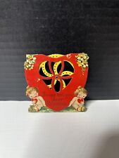 ANTIQUE  VICTORIAN VALENTINE DAY CARD Heart Kaleidoscope Mechanical picture