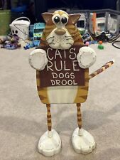 Cats Rule Dogs Drool Americana Wooden Statue Figure Standing Display picture