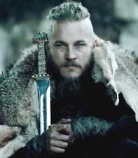 Handmade Luxury Sword of King Ragnar Lothbrook Viking Replica- Leather Scabbard picture